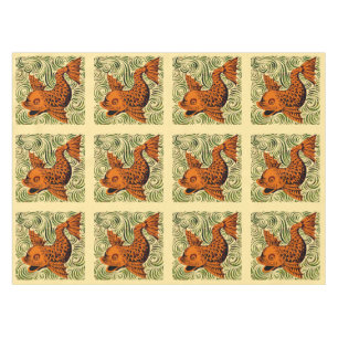 Nappe Carreau Antique Poisson Art Ancien Art De Morgan
