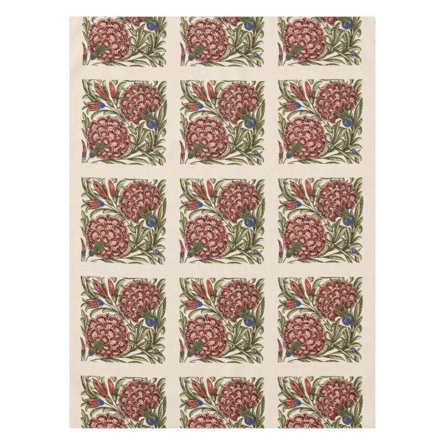 Nappe Carreau de fleur d'œillet Art antique rustique De  (Devant)