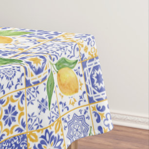 Nappe Carreau de style méditerranéen à l'aquarelle motif