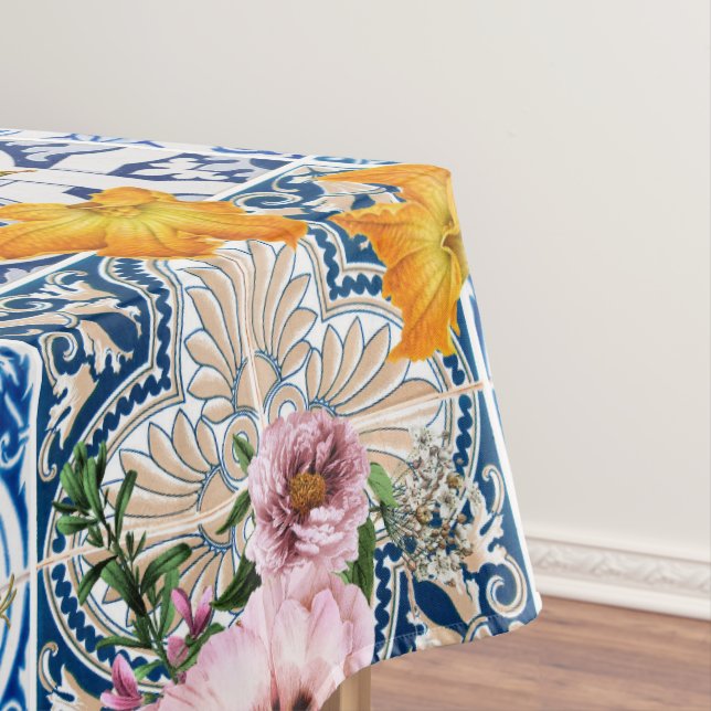 Nappe Carreaux bleus citron Méditerranée (In Situ)
