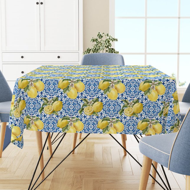 Nappe Carreaux bleus motif Méditerranée Lemon (Créateur téléchargé)