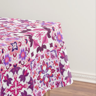 Nappe Carreaux espagnols roses et violets