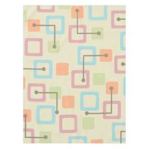 Nappe Carreaux et Carrés vintages des années 1950 (Paste