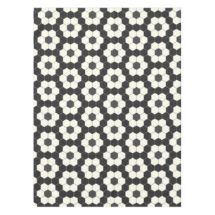 Nappe Carreaux hexagones géométriques noirs et blancs ré