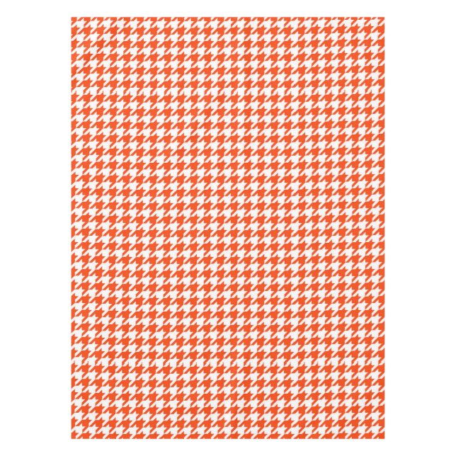 Nappe Carreaux Pied-de-Poule Orange et Blanc (Devant)