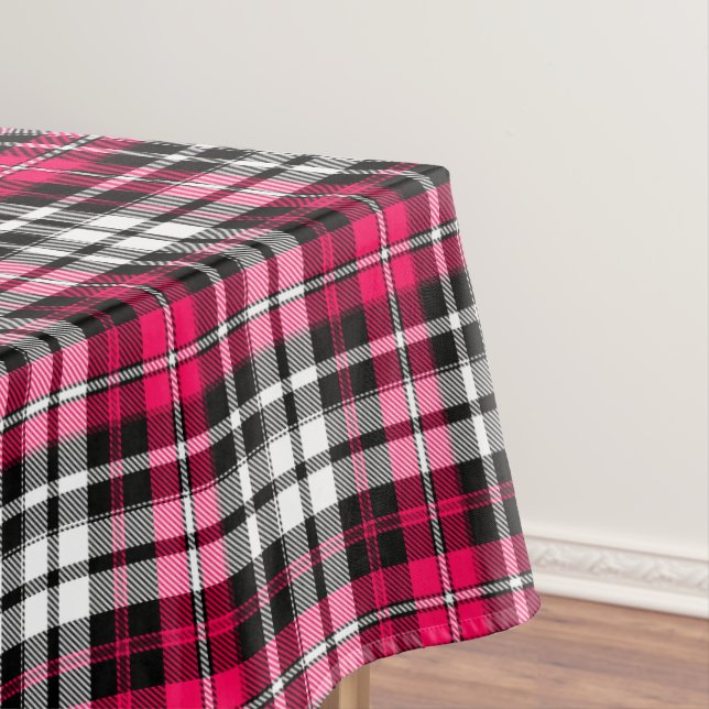 Nappe Carreaux Tartan Rose Noir Blanc  (In Situ)