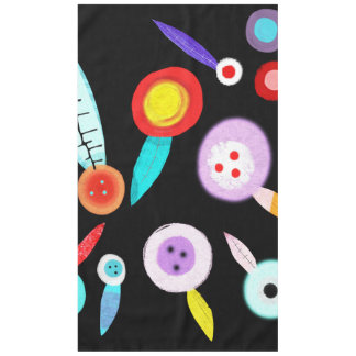 Nappe Carrée Designer Fleurs Noires