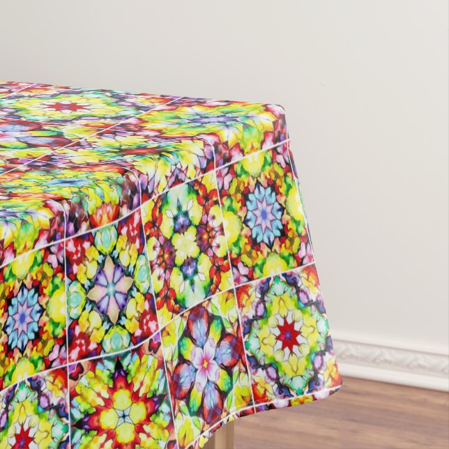 Nappe Carrelage méditerranéen, Carreaux d'encre d'alcool (In Situ)