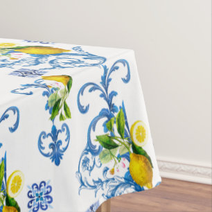 Nappe Carrelage méditerranéen, majolica, style sicilien
