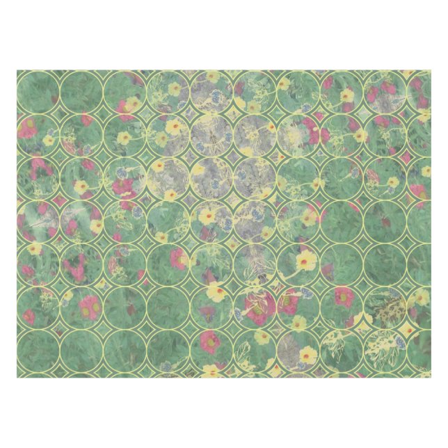 Nappe Carrelage vert floral (Devant (Horizontal))