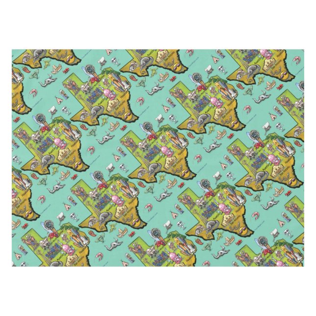Nappe Carte de bande dessinée du Texas (Devant (Horizontal))