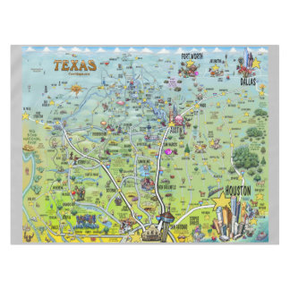 Nappe Carte de Texas en bandes dessinées