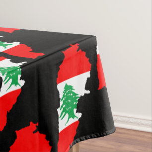 Nappe Carte du Liban avec drapeau