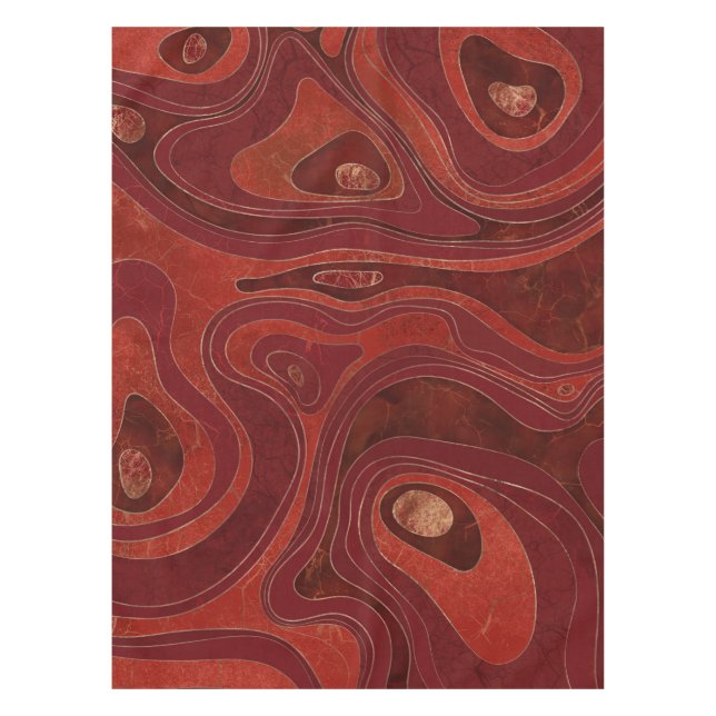 Nappe Carte du marbre - Profonds rouges et or (Devant)