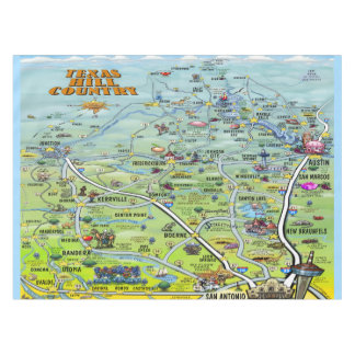 Nappe Carte du pays de Texas Hill