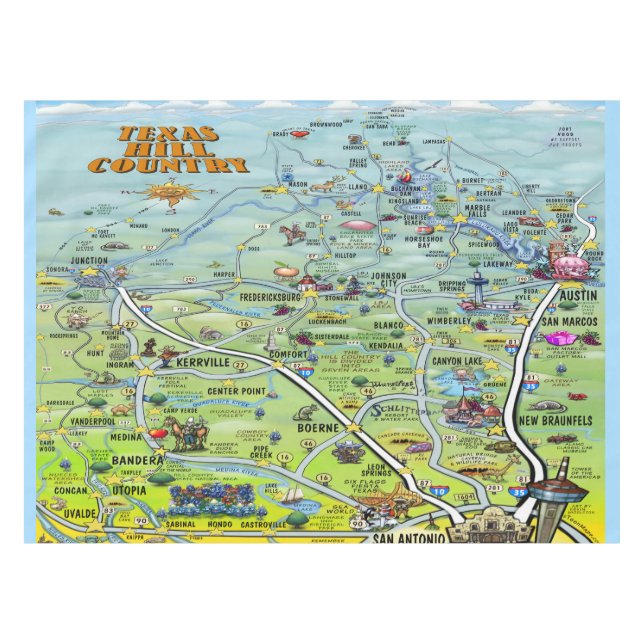 Nappe Carte du pays de Texas Hill (Devant (Horizontal))