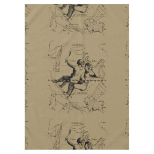 Nappe Carte Hevelius de constellation de Gémeaux circa
