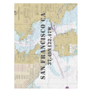 Nappe Carte nautique NOAA authentique de la baie de San