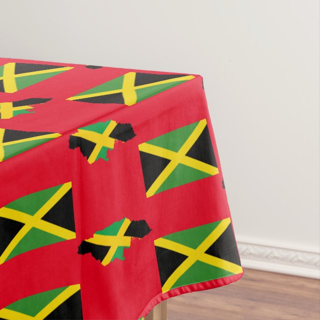 Nappe Carte Rouge JAMAÏCAINE élégant | Drapeau Jamaïque (In Situ)