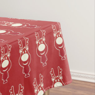 Nappe Cartoon Rudolph Motif rouge