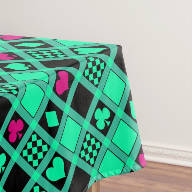 Nappe Casino jouer aux cartes costume coeur croix clubs  (In Situ)