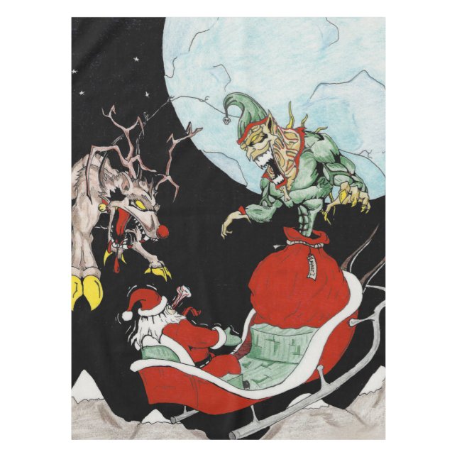 Nappe cauchemar de Noël Tablecloth en coton personnalisé (Devant)
