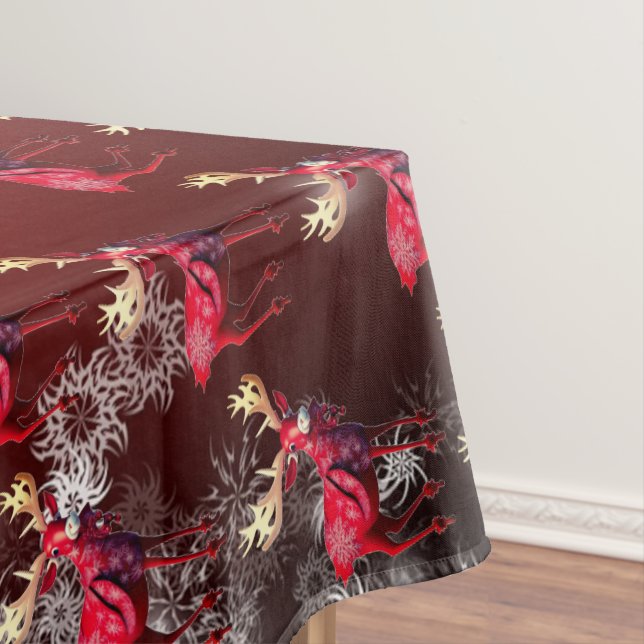 Nappe Célébration de Noël Renne Rouge Élégant (In Situ)