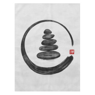 Nappe Cercle Zen Enso et pierres Zen - Aquarelle