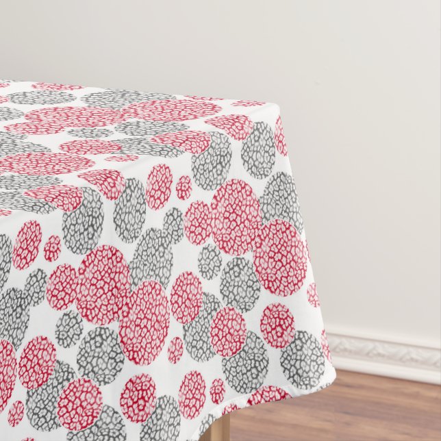 Nappe Cercles avec imprimé léopard gris et rouge (In Situ)