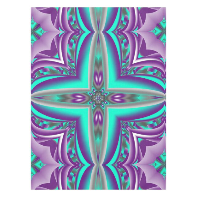 Nappe Cercles Concentrés Appliqués Au Point Abstrait (Devant)