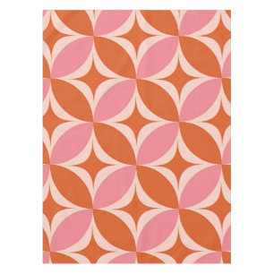 Nappe Cercles étoilés du milieu du siècle rose et orange