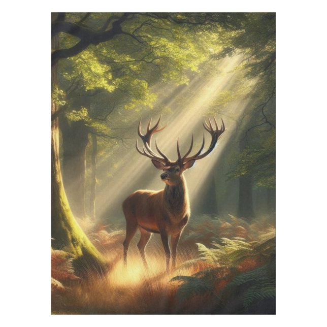 Nappe Cerf dans la forêt matinale (Devant)