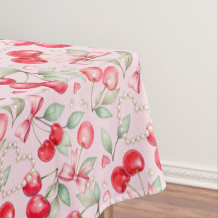 Nappe Cerise sur le Baby shower supérieur Coquette rose