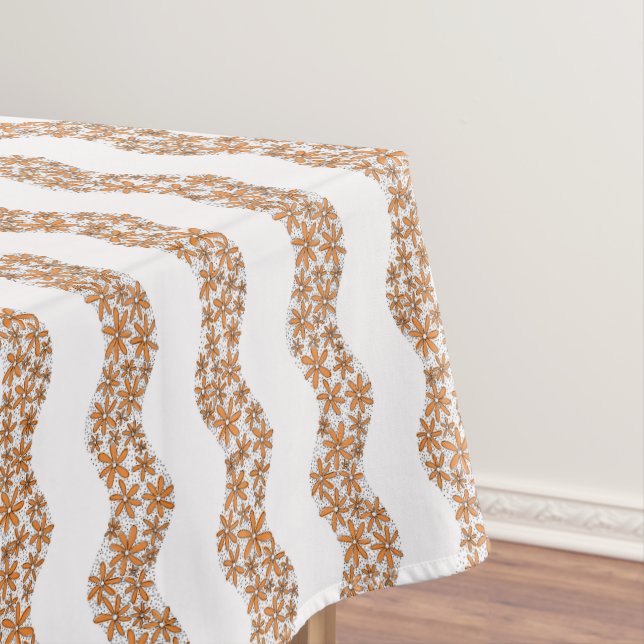 Nappe Chaîne de marguerite Fleur laide rayures orange (In Situ)