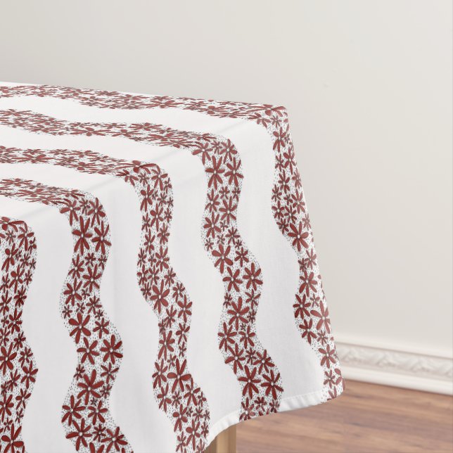 Nappe Chaîne de marguerite Fleur laide rayures rouge (In Situ)