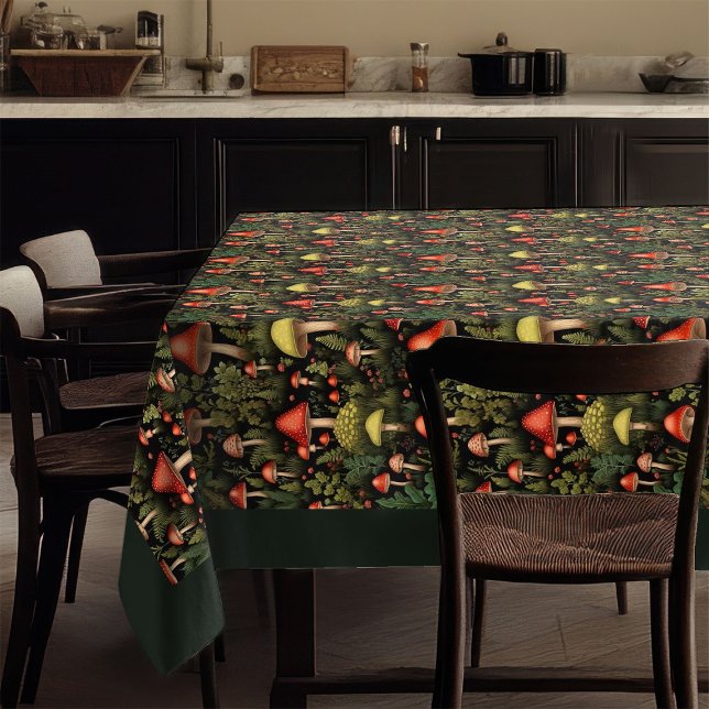 Nappe Champêtre aux Champignons - Palette Douce de (Rustic Mushroom Tablecloth Nature’s Soft Palette)