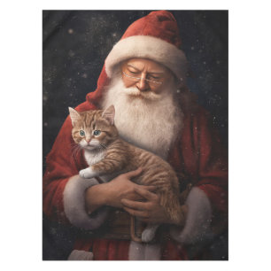 Nappe Chat abyssinien avec Noël Festif du Père Noël