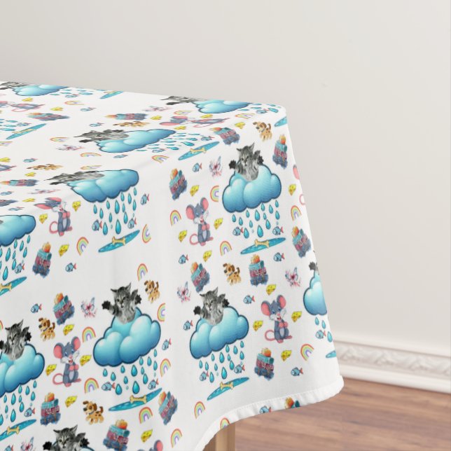 Nappe Chat Chien Souris Arc-en-ciel Fromage  (In Situ)