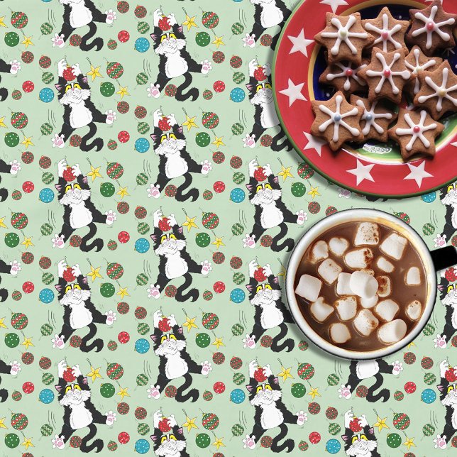 Nappe Chat de Noël noir blanc Tuxedo (Créateur téléchargé)