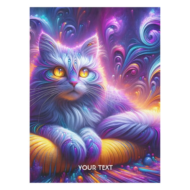 Nappe Chat mignon bleu violet Imaginaire (Devant)