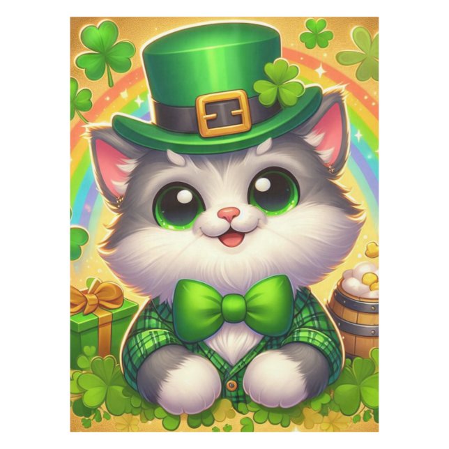 Nappe Chat mignon/chaton Saint Patrick's Day (Devant)