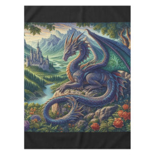 Nappe Château de dragon médiéval coloré