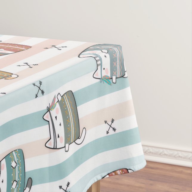 Nappe  Chats Boho Motif Tribal  (In Situ)