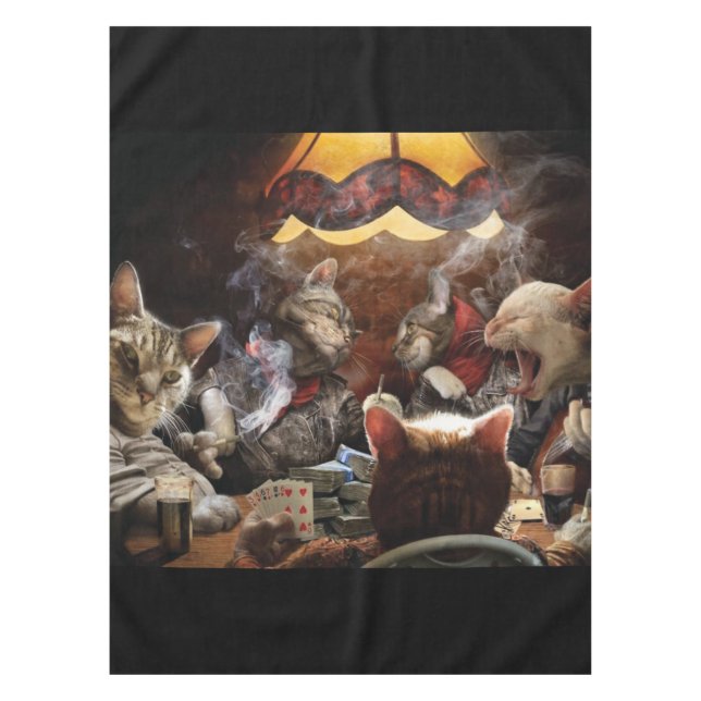 Nappe Chats jouant au poker (Devant)