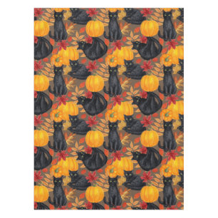 Nappe Chats noirs et citrouilles 2