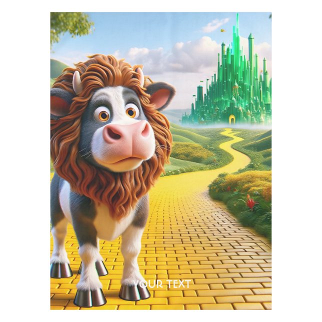 Nappe Chemin de lion de vache mignonne Imaginaire (Devant)