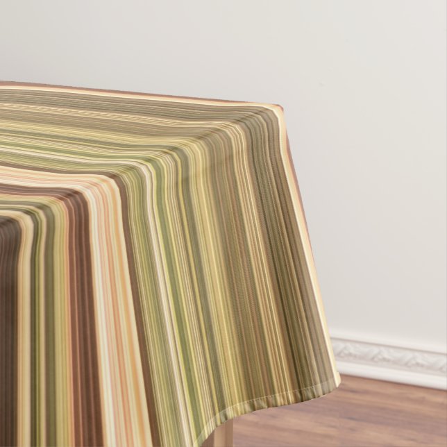 Nappe Chêne Rustique Brun et Vert Rayé (In Situ)