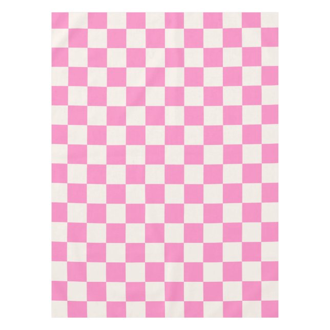 Nappe Chèque rose, Motif en damier, À damiers (Devant)
