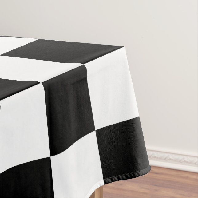 Nappe Chèques classiques en noir et blanc (In Situ)