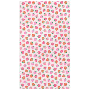 Nappe Chèques fraises - rose et rouge
